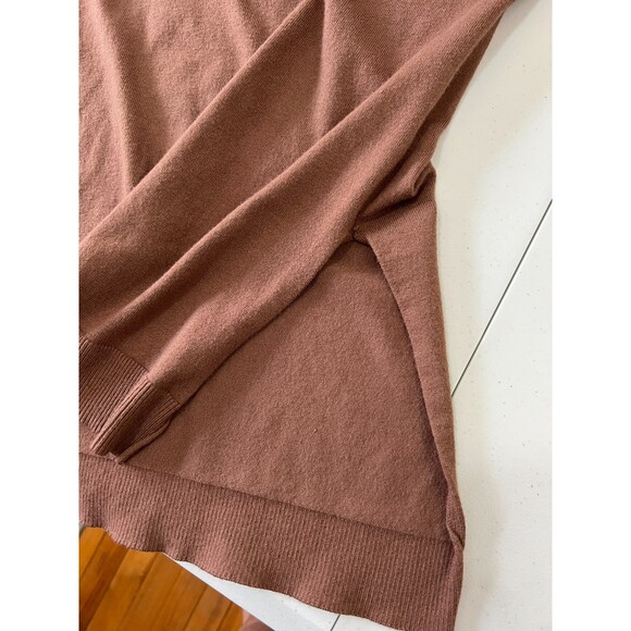 Umgee Plus Brown Long Sleeve Sweater with Criss Cross Detail Women's 1XL - Picture 3 of 8